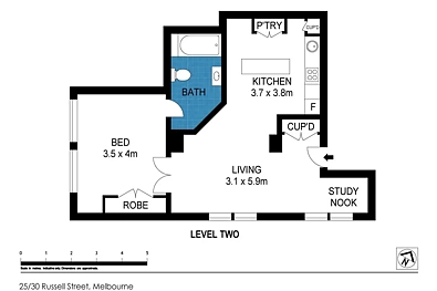25/30 Russell Street, Melbourne, VIC 3000, 1 Bedrooms, 1 Bathrooms, Apartment