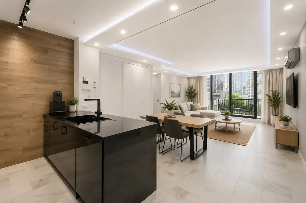 South Melbourne 3غرفة نوم Three-Bedroom Living with Balcony & Car Space in Prime location Southbank