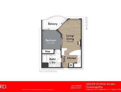 322/99 Griffith Street, Coolangatta, Gold Coast, 1 कमरे, 1 बाथरूम, Unit