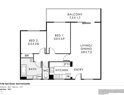 19/46 East Street, East Fremantle, South West Perth, 2 Bedrooms, 1 Bathrooms, Apartment