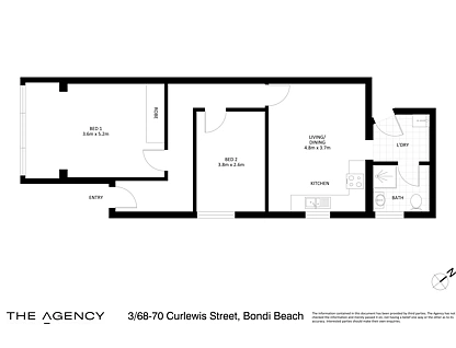 3/68-70 Curlewis Street, Bondi Beach, Eastern Suburbs, 2 Schlafzimmer, 1 Badezimmer, Apartment
