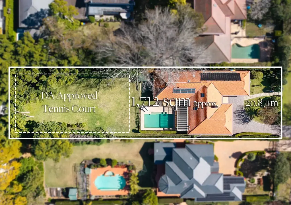 Wahroonga 5कमरा Idyllic Family Living on 1,712sqm with Tennis Court Approval
