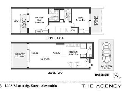 L208/8 Loveridge Street, Alexandria, Sydney CBD, 2房, 2浴, Apartment