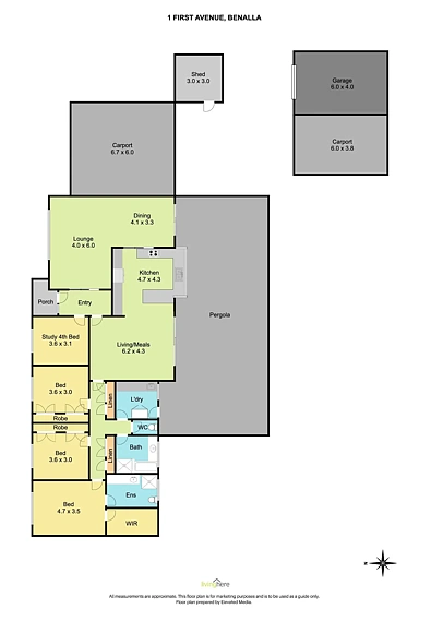 1 First Avenue, Benalla, VIC 3672, 4房, 2浴, House