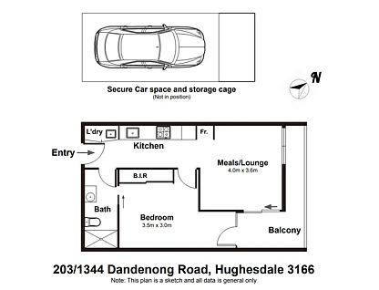 203/1344 Dandenong Road, Hughesdale, Bayside, 1 침실, 1 욕실, Apartment