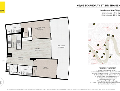 69/82 Boundary Street, Brisbane City, Brisbane - Inner City Region, 2部屋, 2バスルーム, Apartment