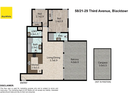 58/21-29 Third Avenue, Blacktown, Western Suburbs, 2 Schlafzimmer, 2 Badezimmer, Apartment