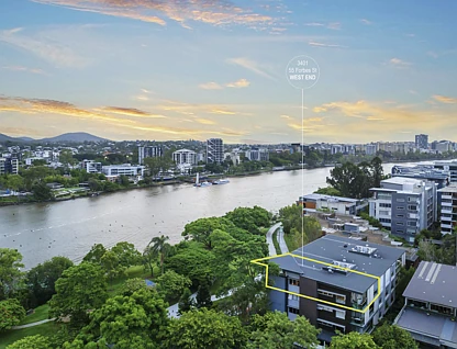 3401/55 Forbes Street, West End, Brisbane - Inner City Region, 3 कमरे, 2 बाथरूम, Apartment