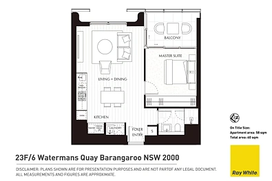 23F/6 Watermans Quay, Barangaroo, NSW 2000, 1 Bedrooms, 1 Bathrooms, Apartment