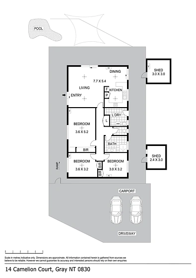 14 Camelion Court, Gray, NT 830, 3房, 1浴, House