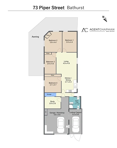 73 Piper Street, Bathurst, NSW 2795, 4 phòng ngủ, 1 phòng tắm, House