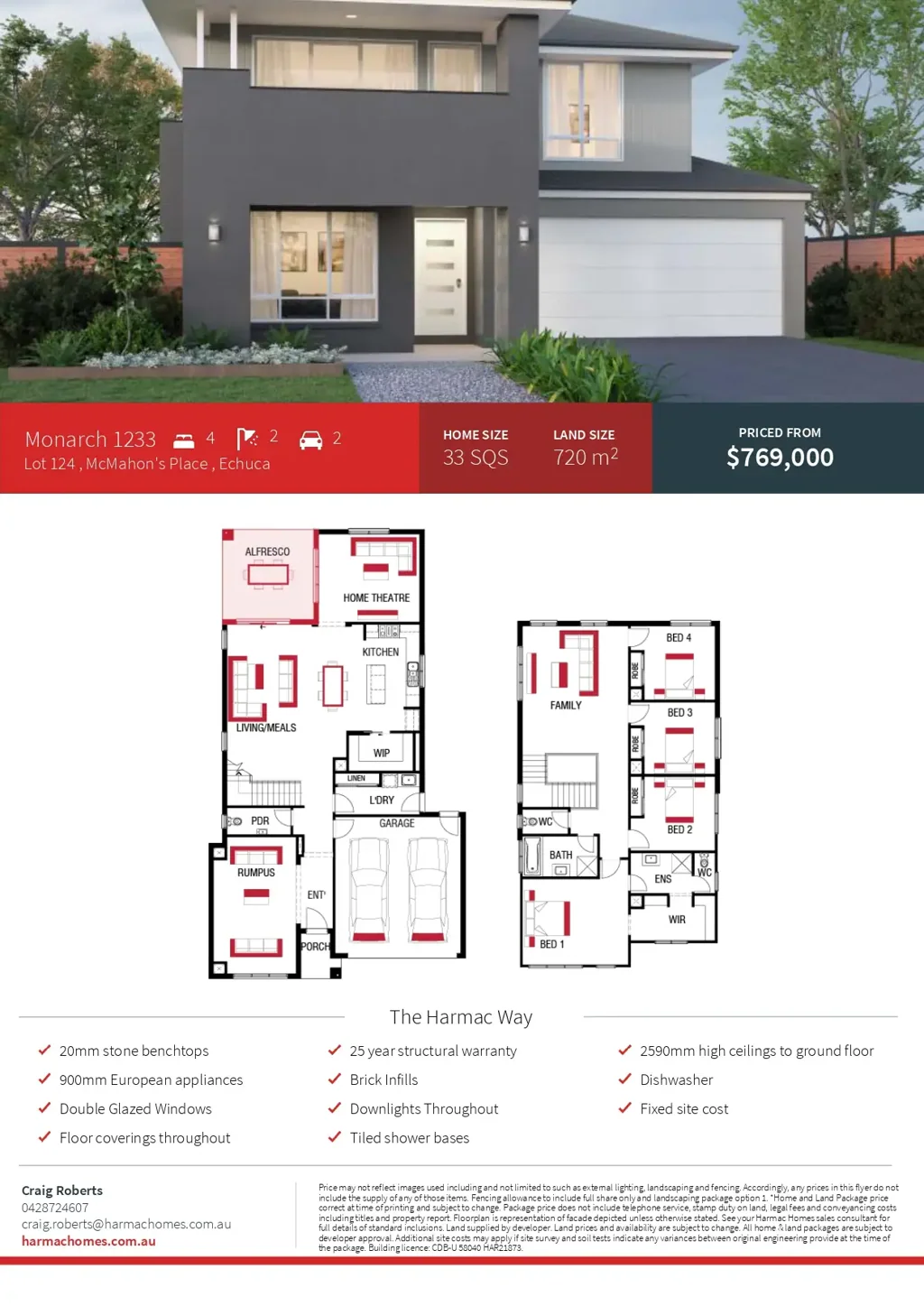 Echuca 4Habitaciones 33 SQ double storey family home near parks