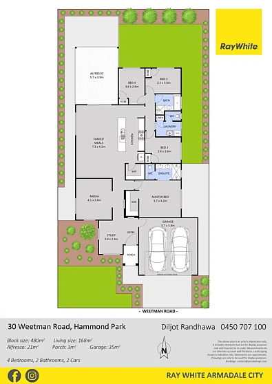 30 Weetman Road, Hammond Park, WA 6164, 4房, 2浴, House