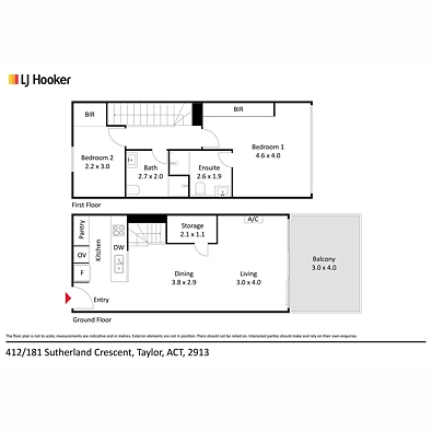 Plano ng Bahay - 412/181 Sutherland Crescent, Taylor, ACT 2913