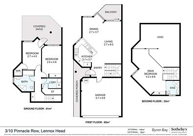 3/10 Pinnacle Row, Lennox Head, NSW 2478, 3房, 2浴, Unit