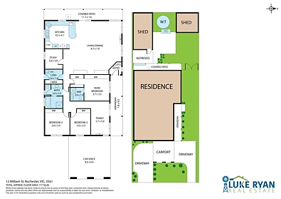 फ्लोर प्लान - 12 William Street, Rochester, VIC 3561