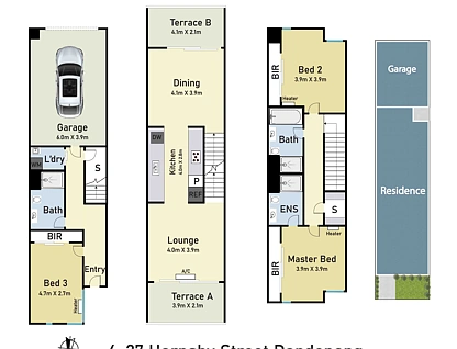 4/27 Hornsby Street, Dandenong, South East Melbourne, 3 غرف, 3 حمامات, Townhouse
