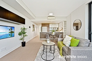 Rhodes 1房 北东转角阳台 宽敞客厅 Caesarstone厨房 奢华浴室 安全电梯通道 North East Facing | Big Size Balcony