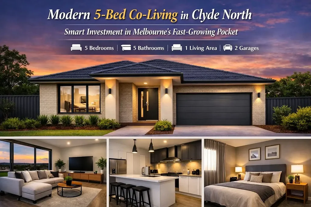 Clyde North 5 Slaapkamer Modern 5‑Bed Co‑Living in Clyde North, Smart Investment in Melbourne’s Fast‑Growing Pocket