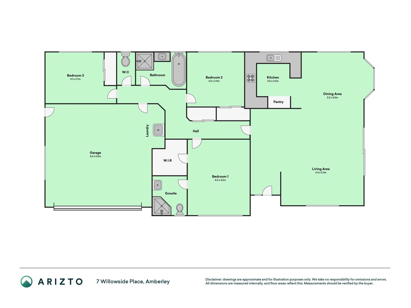 7 Willowside Place, Amberley, Hurunui District, Canterbury, 3 Schlafzimmer, 2 Badezimmer, House