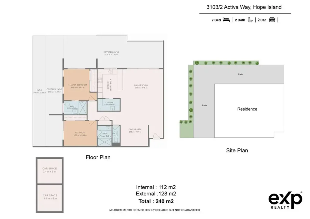 Hope Island 2બેડરૂમ Massive 240sqm Apartment - Rare to find a gem with 2 car space