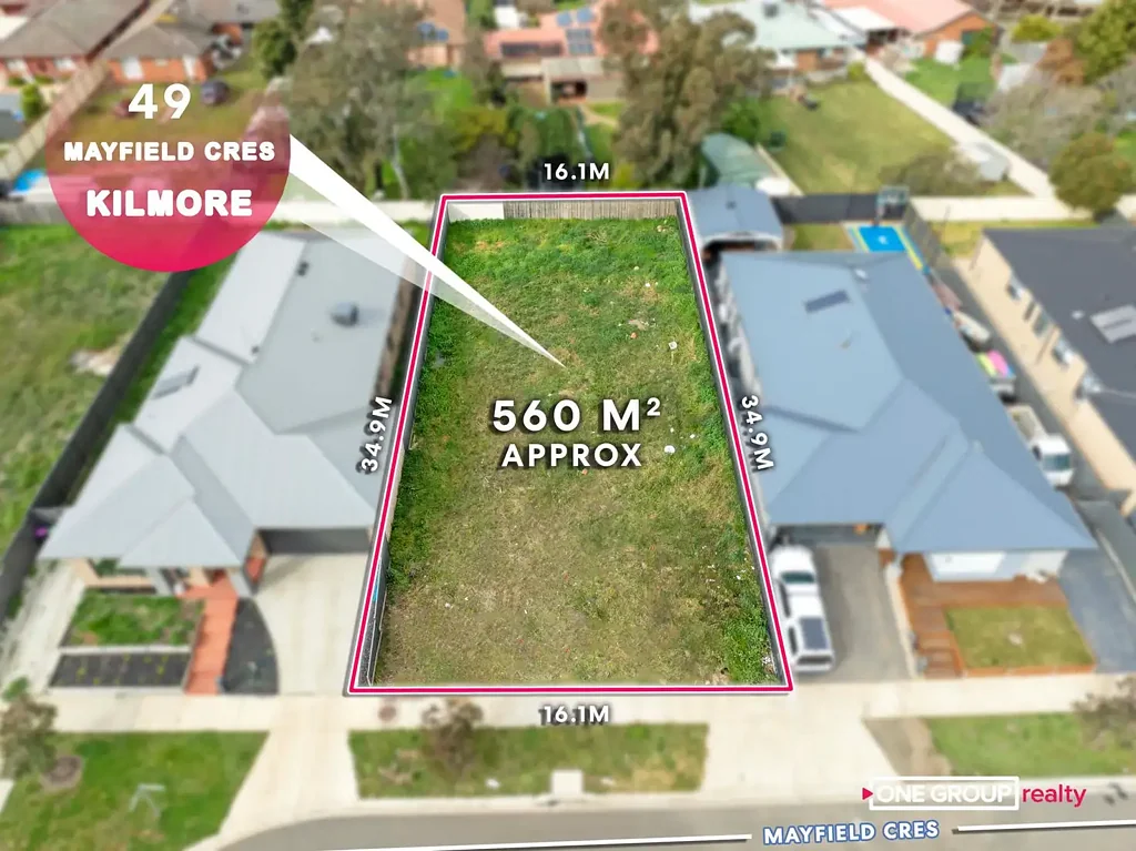 Kilmore  Titled land with 16.1m frontage, ready to build