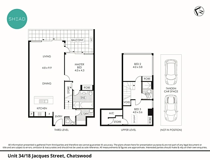34/18 Jacques Street, Chatswood, Lower North Shore, 3 રૂમ, 2 બાથરૂમ, Apartment