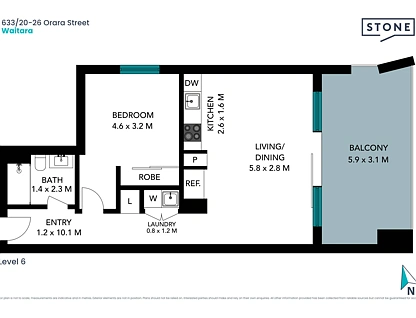 633/20-26 Orara Street, Waitara, Upper North Shore, 1 chambres, 1 salles de bain, Apartment