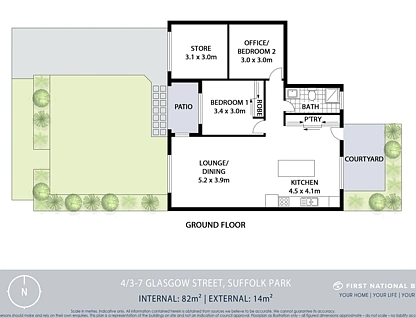 4/3-7 Glasgow Street, Suffolk Park, North Coast, 1 ห้องนอน, 1 ห้องน้ำ, Unit