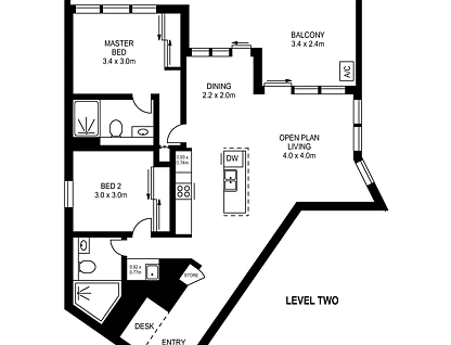 201/81A Lord Sheffield Circuit, Penrith, Outer Western Sydney, 2 Bedrooms, 2 Bathrooms, Apartment