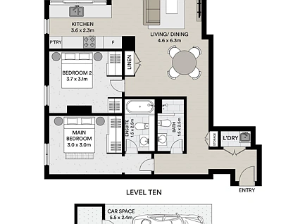 1002/1 Brodie Spark Drive, Wolli Creek, South Western Suburbs, 2部屋, 2バスルーム, Apartment