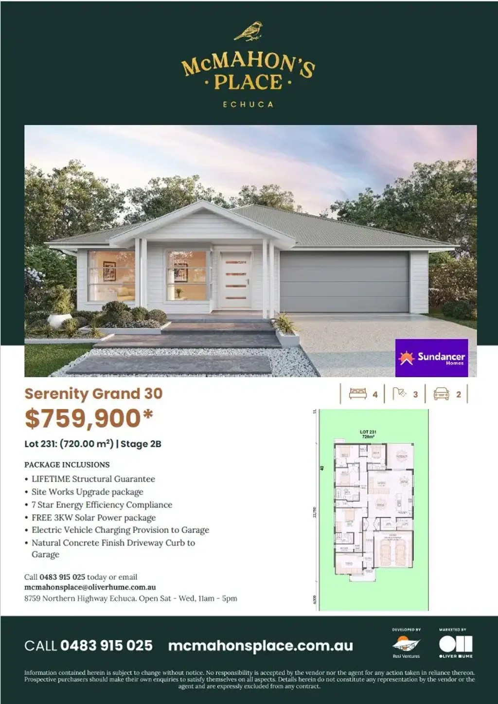 Echuca 4Habitaciones Sundancer Homes present Serenity Grand 30
