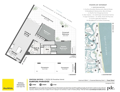 312/30-32 Paradise Island, Surfers Paradise, Gold Coast, 2部屋, 2バスルーム, Apartment