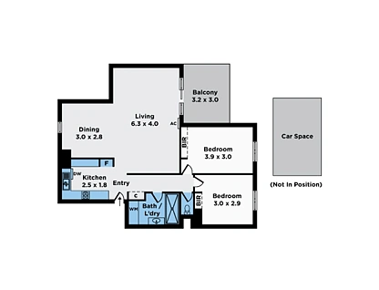 21/29 Bendall Street, Kensington, Melbourne CBD, 2房, 1浴, Apartment