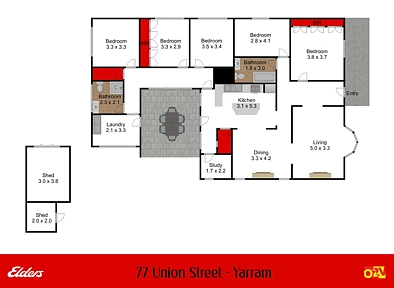 77 Union Street, Yarram, VIC 3971, 5 Bedrooms, 2 Bathrooms, House