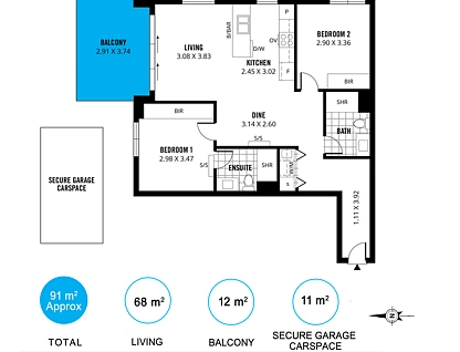 1315/156 Wright Street, Adelaide, Adelaide CBD, 2 कमरे, 2 बाथरूम, Apartment