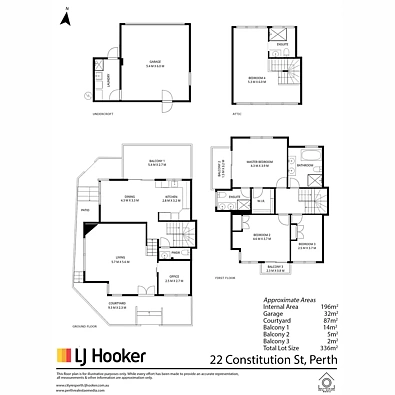 22 Constitution Street, East Perth, WA 6004, 5 Bedrooms, 3 Bathrooms, House
