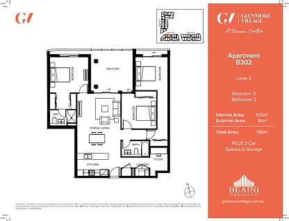 B302/90-98 Glenmore Ridge Drive, Glenmore Park, Outer Western Sydney, 3 Schlafzimmer, 2 Badezimmer, Apartment