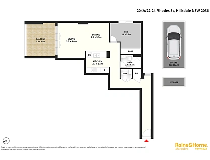 204A/22-24 Rhodes Street, Hillsdale, Eastern Suburbs, 1 phòng ngủ, 1 phòng tắm, Apartment