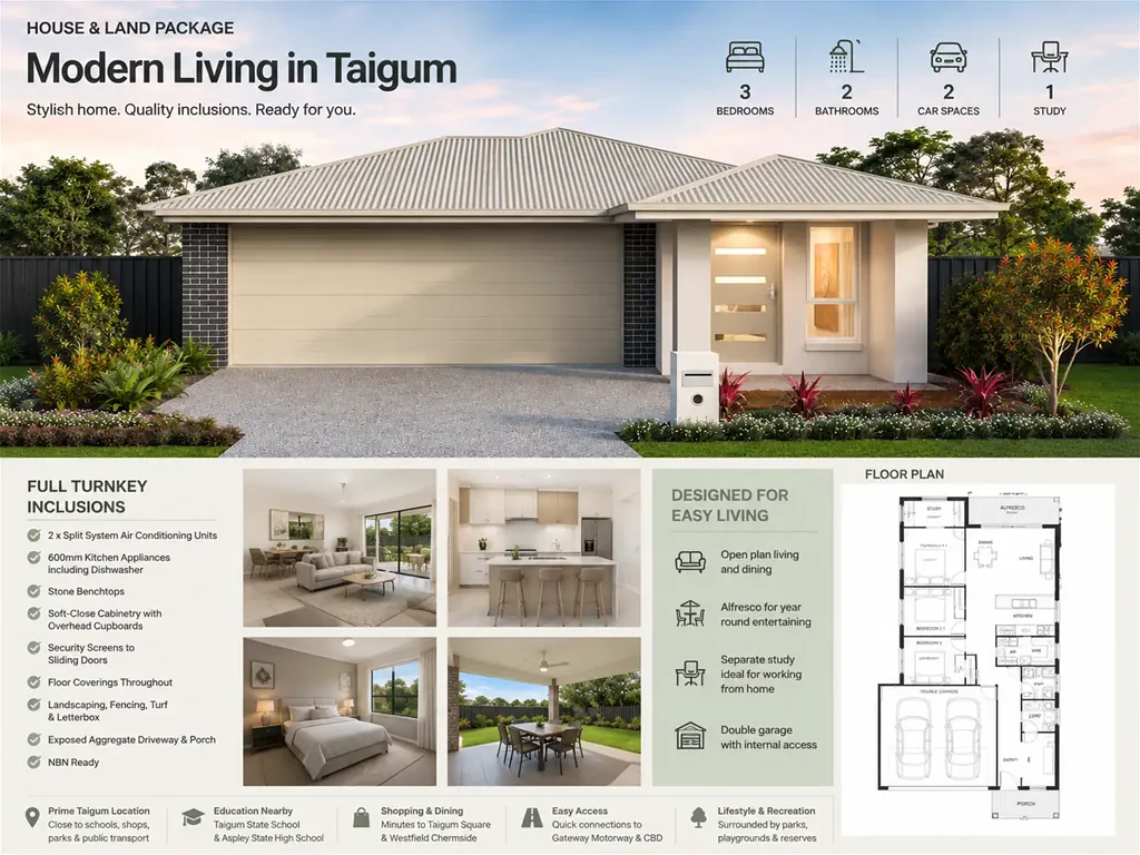 Taigum 4Moenga Taigum Living With Space, Style & Strong Investment Appeal - H & L Package To Be Built
