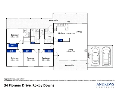 फ्लोर प्लान - 34 Pioneer Drive, Roxby Downs, SA 5725
