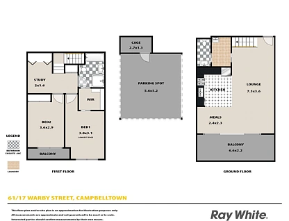61/17 Warby Street, Campbelltown, Macarthur Region, 2 રૂમ, 1 બાથરૂમ, Unit