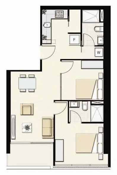2109/8 Sutherland Street, Melbourne, VIC 3000, 2 slaapkamers, 2 badkamers, Apartment