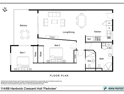 114/68 Hardwick Crescent, Holt, Belconnen District, 2 ਕਮਰੇ, 2 ਬਾਥਰੂਮ, Apartment
