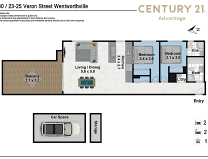 30/23-25 Veron Street, Wentworthville, Parramatta (Northwest suburbs), 2 phòng ngủ, 2 phòng tắm, Apartment