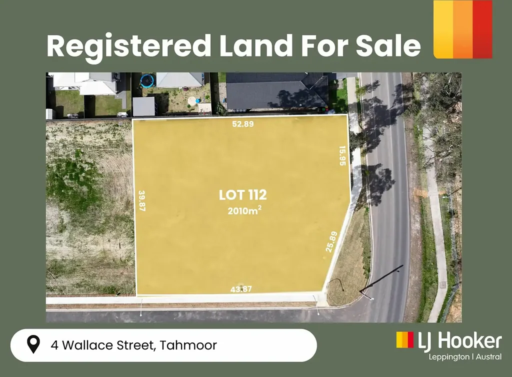Tahmoor 街角地块 43.87米临街面 2000平米阔地 宁静度假胜地 步行即达设施 Exclusive Large Lot Estate