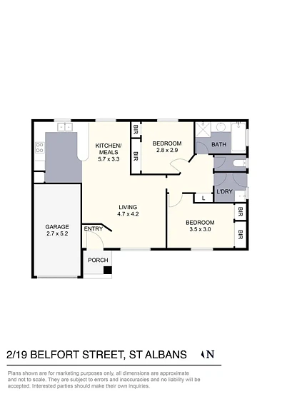 2/19 Belfort Street, St Albans, VIC 3021, 2房, 1浴, Unit