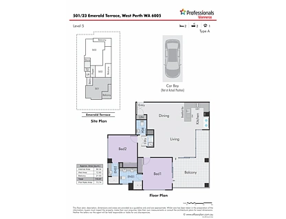 Unit 501/23 Emerald Terrace, West Perth, Perth CBD, 2 chambres, 2 salles de bain, Apartment