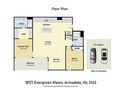 107/1 Evergreen Mews, Armadale, Inner East Melbourne, 2 Bedrooms, 2 Bathrooms, Apartment
