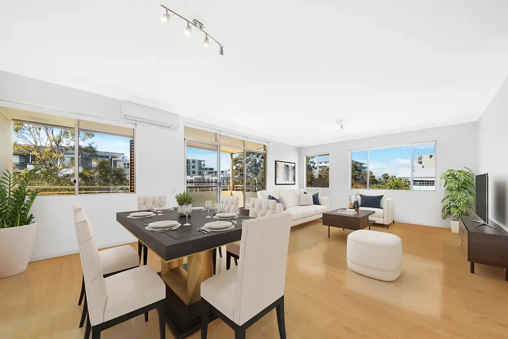 Spacious three-bedroom apartment with study